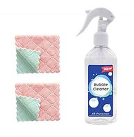 CapsA Kitchen Cleaner Spray Grease Cleaner Multi-Purpose Foam Cleaner All-Purpose Bubble Cleaner Removes The Toughest Dirt for Kitchen Bath Laundry Cooktops (200ml Cleaner, 2 x Cleaning Towel)