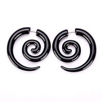 Black Acrylic Spiral Ear Plugs Taper Stretcher Kits Expander Gauges Beauty Party Jewerly Creative Accessories Women Cheap Casual Beautiful | Design - Style 3