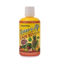 NaturesPlus Source of Life Liquid - 30 fl oz - Tropical Fruit Flavor - Wholefood Supplement, Energy Booster, Antioxidant - Vegetarian, Gluten-Free - 30 Servings