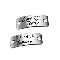 WUSUANED Sore Today Strong Tomorrow Shoe Tags Gym Jewelry Inspirational Fitness Gift for Runners (Sore Today Strong Tomorrow Shoe Tags)