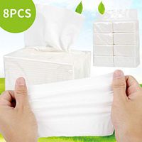 Iulove 8PC Paper Towels Household Napkins Toilet Paper Towels Facial tissues 135 Sheets Multifold Paper Towels Absorbency Pockets White Paper Towels,Soft Skin-Friendly Paper Towels