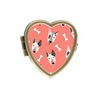 Cute Dogs Custom Fashion Bronze Tone Heart Pill Box Medicine Tablet Holder Wallet Organizer Case for Pocket or Purse