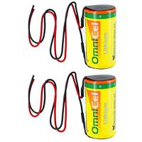 2x OmniCel ER26500HD 3.6V Size C Lithium Battery with Wire Leads For Tracking Devices for Hunting Dogs, Carbon Monoxide Detectors, Intrusion Sensors, Invisible Fencing,Smart Utility Metering
