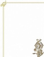 Gold Bird & Bird House Stationery Printer Paper 26 Sheets