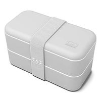 monbento - MB Original Coton gray bento box - 2 tier leakproof lunch box for work/school lunch packing and meal prep - BPA free - Food grade safe food containers