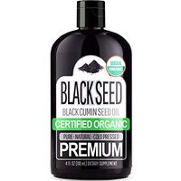 Organic Black Seed Oil (100% Pure & Natural Black Cumin Seed Oil - USDA Certified Organic) Cold Pressed, Premium Quality Free of Toxins, Heavy Metals, Pesticides, and Other Harmful Chemicals - 4oz Bot