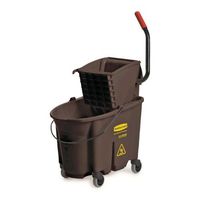 RUBBERMAID Wavebrake 35-Quart Bucket/Wringer Combinations, Brown (Case of 2)