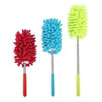 PrettyDate Microfiber Extendable Hand Dusters Washable Dusting Brush with Telescoping Pole for Cleaning Car, Computer, Air Conditioning, TV and Else Pack of 3