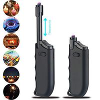 Electric Arc Candle Lighter, Adjustable Neck for Camping Cooking BBQ Fireworks (Black)