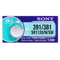 Sony 391/381 (SR1120/W/SW) 1.55V Silver Oxide 0% Hg Mercury Free Watch Battery (3 Batteries)