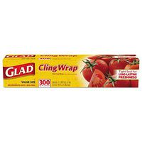 Glad 00022 Cling Wrap Plastic 12" x 300 ft Clear 12/Carton