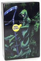 Eclipse Green Grim Reaper Skull Design Crushproof Plastic Cigarette Case, King Size, 3116SK