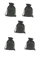 MELUOGE Burlap Cloth Jewelry Crosses Treasure Pouches 6"x8" Drawstring Pouches Gift Bag (10, Black)