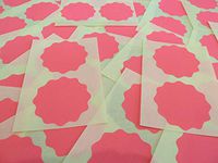 Minilabel 41mm Wavy Edge , Certificate Wafer Company Seal Labels , Stickers For Embossing , Awards & Rewards Magenta