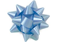 Pack Of 48, Medium Solid Light Blue Star Poly Gift Bows 3-1/2" x 13 Loops Made In Usa