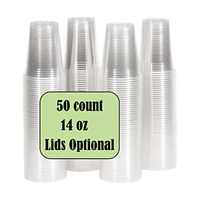 Clear Plastic Drinking Cup for Water: 14oz (Clear, 50ct)