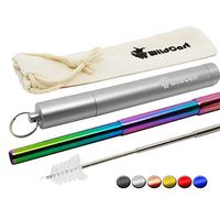 WildCart | Collapsible Straw With Storage Case & Cleaning Brush | Portable | Reusable | Telescopic | Stainless Steel | Eco Friendly