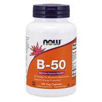 NOW Supplements, Vitamin B-50 mg, Energy Production*, Nervous System Health*, 100 Veg Capsules