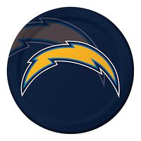 Creative Converting Officially Licensed NFL Dinner Paper Plates, 96-Count, L.os Angeles Chargers