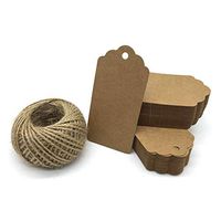 TooMeeCrafts Gift Tags Kraft Paper Tags for Wedding Christmas Thanksgiving and Holiday Brown Rectangle Craft Hang Tags Pack of 100