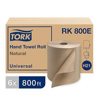 Tork Universal RK800E Hardwound Paper Roll Towel, 1-Ply, 7.87" Width x 800' Length, Natural (Case of 6 Rolls, 800 per Roll, 4,800 Feet)