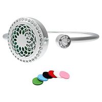 Aromatherapy Diffuser Stainless Steel Bracelet Bangle | Non-allergenic Essential Oil Jewelry for Anti Anxiety, Stress Relief and Calming