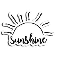Sunshine Sticker Black and White Stickers Waterbottle Sticker Tumblr Stickers Laptop Stickers Vinyl Stickers