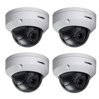Lorex 4 Pack LNZ44P4B Super High Definition 4MP Indoor/Outdoor Day & Night PTZ Network Dome Camera with Color Night Vision, 4X Optical Zoom, Vandal Resistant, Waterproof