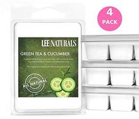 Lee Naturals Classic Collection - (4 Pack) Green Tea & Cucumber Premium All Natural 6-Piece Soy Wax Melts. Hand Poured Naturally Strong Scented Soy Wax Candle Cubes