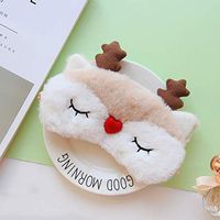 Sleeping Mask for Sleeping,Animals Plush Eye Mask Blindfold Eyeshade for Girls Womens Reindeer