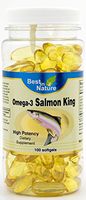 Omega-3 Salmon King 1000mg 100softgels – Vitamins from The deep sea, high Potency EPA/DHA. Omega-3 Fatty acids. Created by Best in Nature.