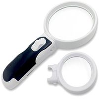 Fancii LED Lighted Magnifying Glass Reading Magnifier with Light, Strong 5X + 3X Handheld Illuminated High Power Shatterproof Lens Set