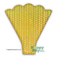 Flower Sleeve Printed"Flor-Isma Prismatic" Scallop Top 4" x 18.5" x 13" BOPP- Pack of 100 Sleeves (Yellow)