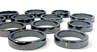 Novelties Company 12 Pcs (1 Dozen) of 6 MM Flat Real Hematite Stone Band Rings - Great for Your Health- in Assorted Sizes
