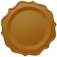 Posh Setting Festive Collection Medium Weight Plastic Gold Colored 10 inch Party Plates (12 Pack)