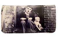 Tobacco Case Pouch Synthetic Leather Smoke for Rolling Cigars Charlie Chaplin with Dog