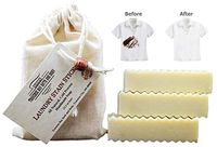Laundry Stain Remover Sticks, Eco-Friendly Non-Chemical (3) 2 oz Bars. No Plastic Packaging.Made in The USA