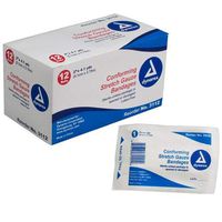 Dynarex 3112 Stretch Gauze Bandages, Case, 8 Boxes, 96 Bandages, 2"