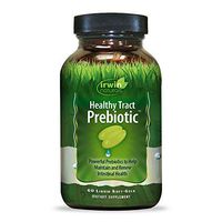 Irwin Naturals Healthy Tract Prebiotic - Powerful Daily Digestive Health Support & Probiotic Boost - Promotes Growth of Healthy Bacteria, Intestinal Health & Gut Balance - 60 Liquid Softgels