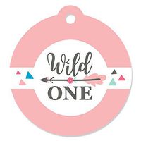 She's a Wild One - Boho Floral 1st Birthday Party Favor Gift Tags (Set of 20)