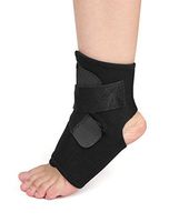 uxcell Black One Size Ankle Foot Support with Hook Loop Closure Wrap Protector