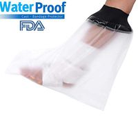 Kids Leg Feet Cast Cover for Shower, Clear Waterproof Leg Bandage Protector with Seal Protection for Foot, Knee, Ankle Wound in Shower & Bathing,100% Reusable (Feet)