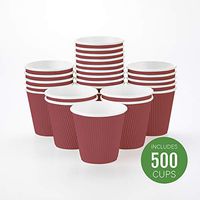 Insulated Paper Coffee Cups - Ripple Wall - Crimson - 8 oz - 500ct Box - MATCHING LIDS SOLD SEPARATELY: RWA0360B, RWA0360W, RWA0328LG, RWA0328GR, RWA0328HP, RWA0283W, RWA0283B