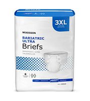Adult Brief, McKesson Ultra Plus, Bariatric Tab Closure 3X-Large Disposable Heavy Absorbency, BRBAR - Pack of 8