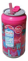 12 Ounce Cool Gear Spill Proof Insulated Can with Slide Top Twist-Off Lid (Pink Cat)