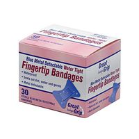 Medique Products 66038 Water Tight Bandage, Blue Metal Detectable Fingertip, 30-Count
