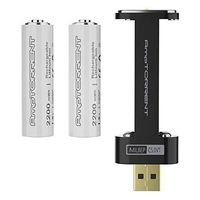 AmpTorrent AA Batteries Lithium/Li-ion Rechargeable USB Charger Set 1.5V Constant Output, 1.5Hours Fast Charging, 2200mWh Electrical Core Power, ECO-Friendly and Recyclable Batteries