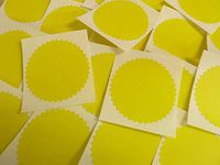 Minilabel 64mm Serrated Edge , Certificate Wafer Company Seal Labels , Stickers For Embossing , Awards & Rewards Yellow-Yellow