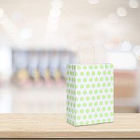 AUNMAS 25Pcs Polka Dot Kraft Paper Gift Bags with Handles Recyclable Tote Bag Present Wrapping Supplies(3#)