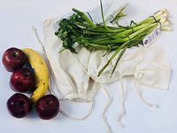 Cotton Double Drawstring Muslin Bag. 100% Organic Cotton Reusable Natural Storage Muslin Bags. Pack of 100 (2 x 3 Inches)